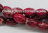 CDE09 15.5 inches 10*14mm rice dyed sea sediment jasper beads