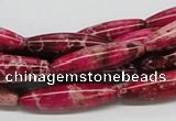 CDE10 15.5 inches 8*30mm rice dyed sea sediment jasper beads