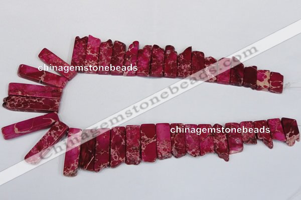 CDE1000 Top drilled 9*15mm - 10*45mm sticks sea sediment jasper beads