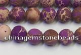 CDE1020 15.5 inches 4mm round matte sea sediment jasper beads