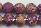 CDE1022 15.5 inches 8mm round matte sea sediment jasper beads