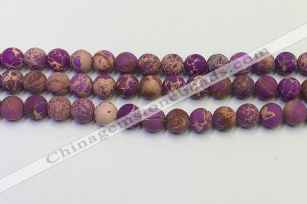 CDE1022 15.5 inches 8mm round matte sea sediment jasper beads