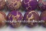 CDE1024 15.5 inches 12mm round matte sea sediment jasper beads