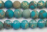 CDE1025 15.5 inches 4mm round matte sea sediment jasper beads