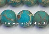 CDE1029 15.5 inches 12mm round matte sea sediment jasper beads