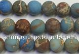 CDE1030 15.5 inches 4mm round matte sea sediment jasper beads