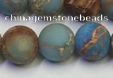 CDE1033 15.5 inches 10mm round matte sea sediment jasper beads