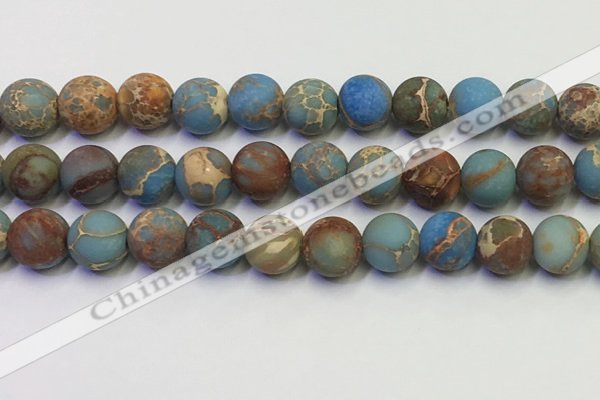 CDE1034 15.5 inches 12mm round matte sea sediment jasper beads