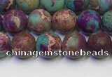 CDE1035 15.5 inches 4mm round matte sea sediment jasper beads