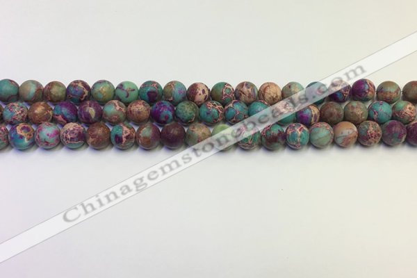 CDE1035 15.5 inches 4mm round matte sea sediment jasper beads