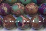 CDE1037 15.5 inches 8mm round matte sea sediment jasper beads