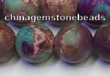 CDE1038 15.5 inches 10mm round matte sea sediment jasper beads