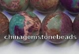 CDE1039 15.5 inches 12mm round matte sea sediment jasper beads