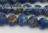 CDE1041 15.5 inches 6mm round matte sea sediment jasper beads