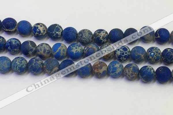 CDE1044 15.5 inches 12mm round matte sea sediment jasper beads