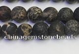 CDE1045 15.5 inches 4mm round matte sea sediment jasper beads