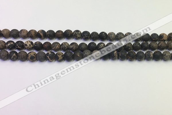 CDE1045 15.5 inches 4mm round matte sea sediment jasper beads