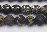 CDE1046 15.5 inches 6mm round matte sea sediment jasper beads