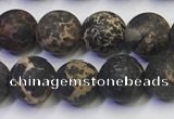 CDE1047 15.5 inches 8mm round matte sea sediment jasper beads