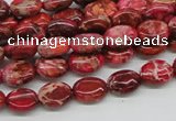 CDE12 15.5 inches 8*10mm oval dyed sea sediment jasper beads