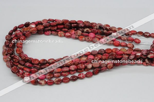 CDE12 15.5 inches 8*10mm oval dyed sea sediment jasper beads