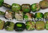 CDE120 15.5 inches 10*10mm square dyed sea sediment jasper beads