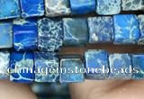 CDE1204 15.5 inches 4.5mm - 5mm cube sea sediment jasper beads