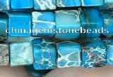 CDE1214 15.5 inches 6mm - 6.5mm cube sea sediment jasper beads