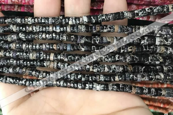 CDE1229 15.5 inches 2.5*4mm heishi sea sediment jasper beads