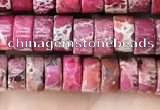 CDE1232 15.5 inches 3*6mm heishi sea sediment jasper beads