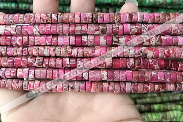 CDE1232 15.5 inches 3*6mm heishi sea sediment jasper beads