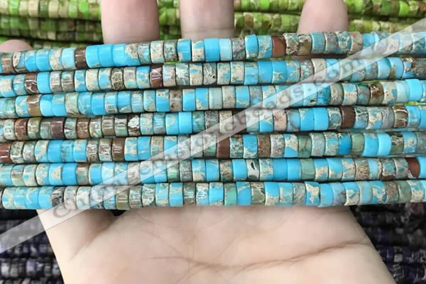 CDE1233 15.5 inches 3*6mm heishi sea sediment jasper beads