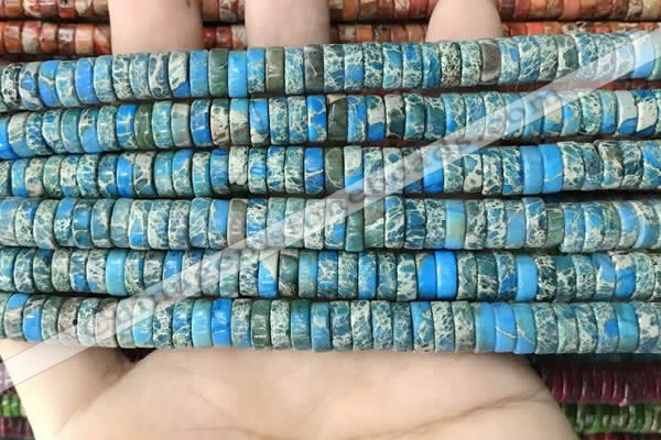 CDE1240 15.5 inches 3*8mm heishi sea sediment jasper beads