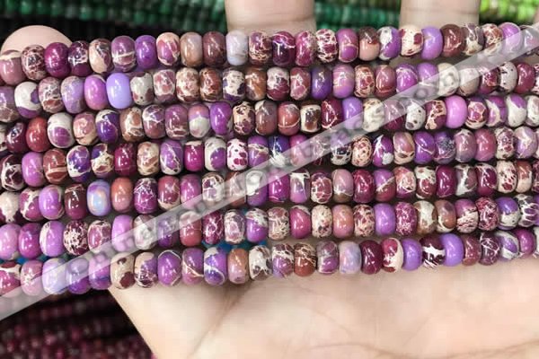 CDE1263 15.5 inches 4*6mm rondelle sea sediment jasper beads