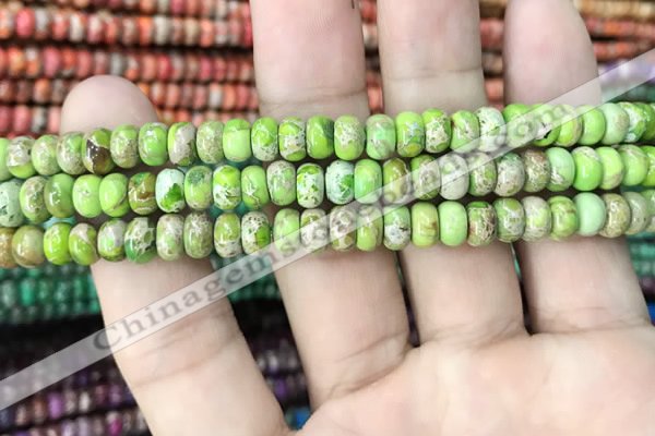 CDE1268 15.5 inches 4*6mm rondelle sea sediment jasper beads