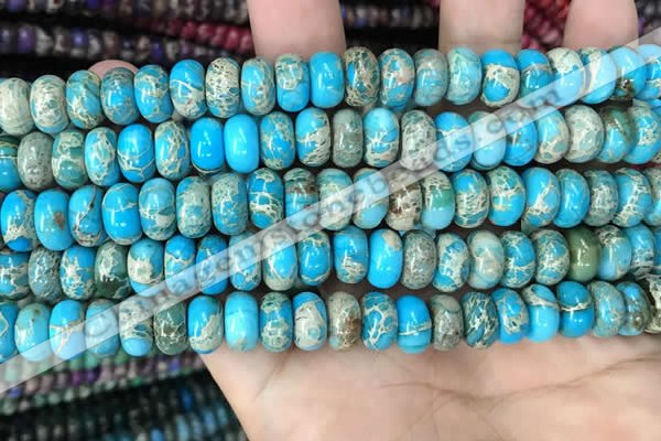 CDE1280 15.5 inches 6*10mm rondelle sea sediment jasper beads