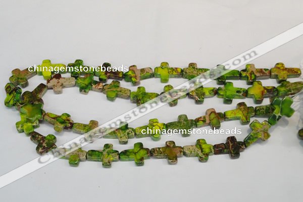 CDE131 15.5 inches 15*20mm cross dyed sea sediment jasper beads