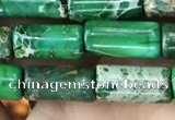 CDE1331 15.5 inches 6*12mm tube sea sediment jasper beads