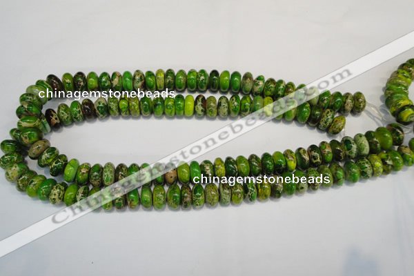 CDE135 15.5 inches 6*12mm rondelle dyed sea sediment jasper beads