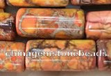 CDE1350 15.5 inches 8*16mm tube sea sediment jasper beads