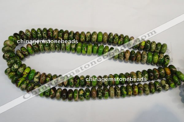 CDE136 15.5 inches 6*14mm rondelle dyed sea sediment jasper beads