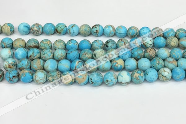 CDE1378 15.5 inches 8mm round matte sea sediment jasper beads