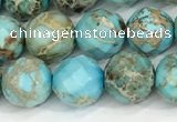 CDE1386 15.5 inches 8mm faceted round sea sediment jasper beads