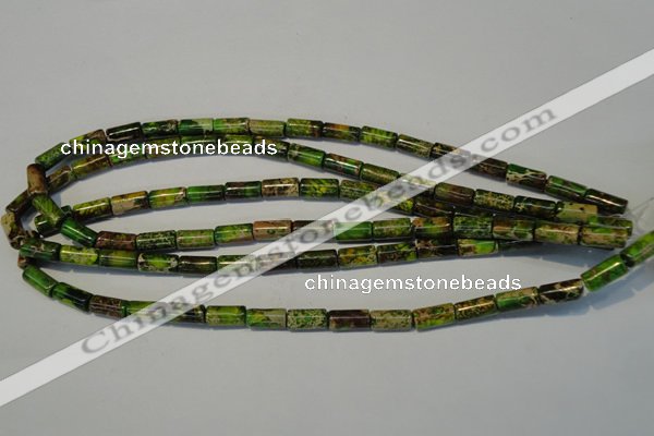 CDE140 15.5 inches 6*12mm tube dyed sea sediment jasper beads