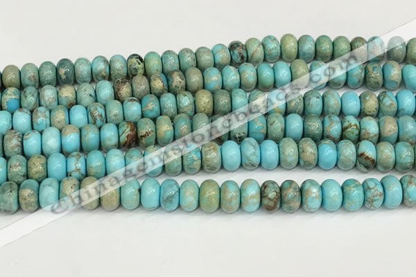 CDE1402 15.5 inches 6*10mm rondelle sea sediment jasper beads