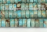 CDE1406 15.5 inches 3*4mm heishi sea sediment jasper beads wholesale