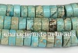 CDE1407 15.5 inches 3*6mm heishi sea sediment jasper beads wholesale