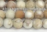 CDE1413 15.5 inches 4mm round matte natural sea sediment jasper beads