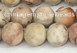 CDE1415 15.5 inches 8mm round matte natural sea sediment jasper beads