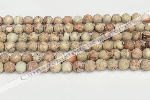 CDE1415 15.5 inches 8mm round matte natural sea sediment jasper beads